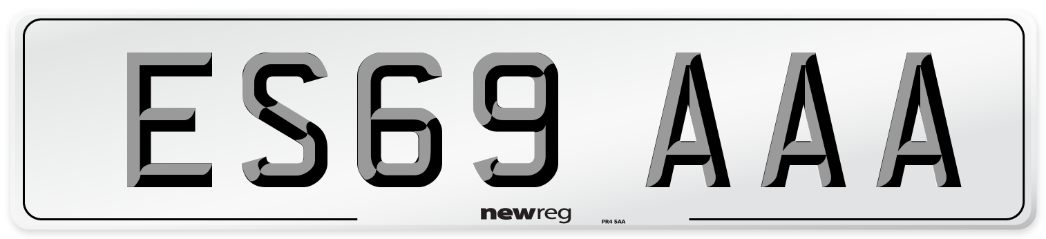 ES69 AAA Number Plate from New Reg